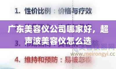 广东美容仪公司哪家好，超声波美容仪怎么选