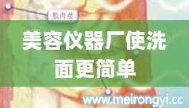 美容仪器厂使洗面更简单