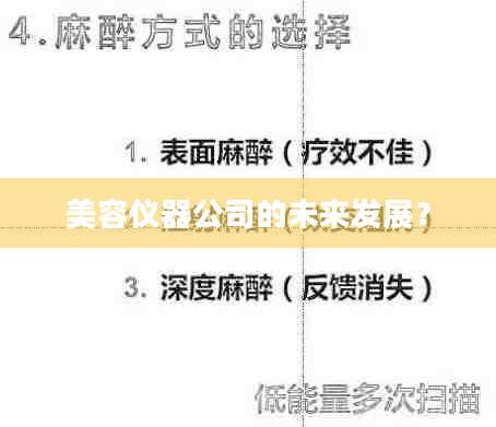 美容仪器公司的未来发展？