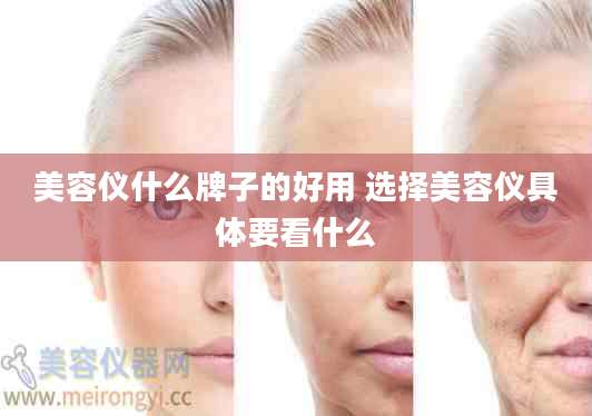 美容仪什么牌子的好用 选择美容仪具体要看什么