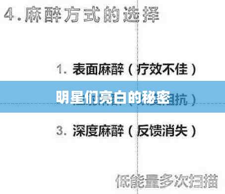 明星们亮白的秘密