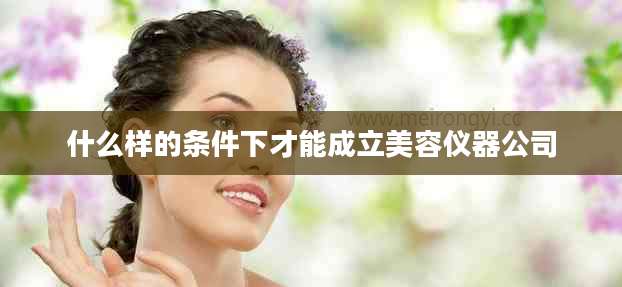 什么样的条件下才能成立美容仪器公司