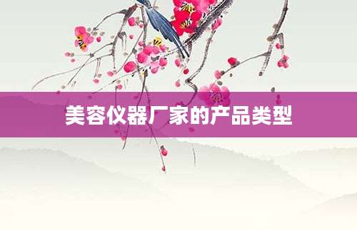 美容仪器厂家的产品类型