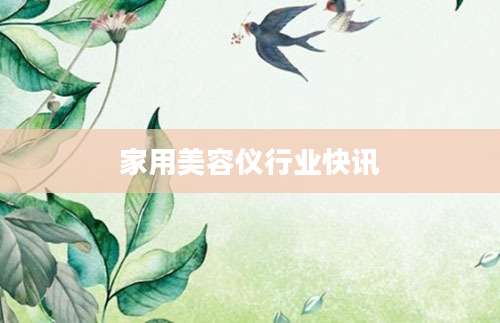 家用美容仪行业快讯
