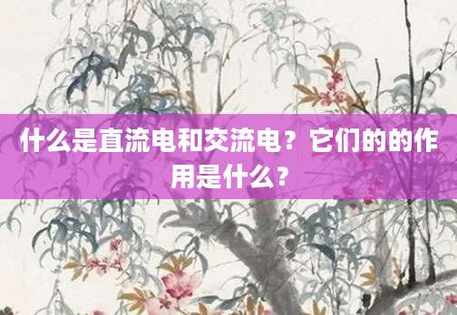 什么是直流电和交流电？它们的的作用是什么？