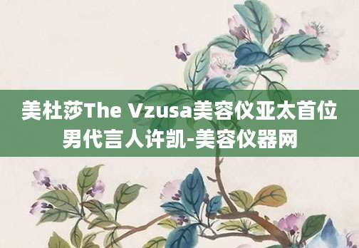 美杜莎The Vzusa美容仪亚太首位男代言人许凯-美容仪器网