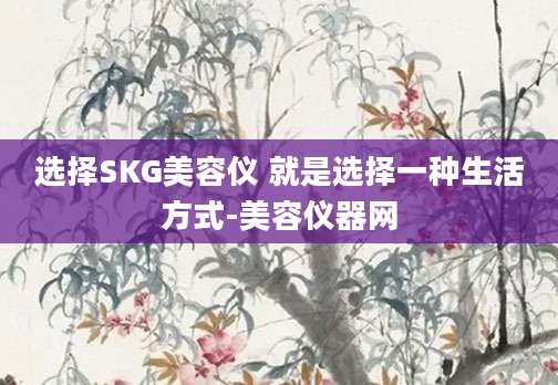 选择SKG美容仪 就是选择一种生活方式-美容仪器网