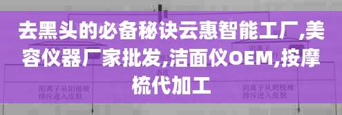 去黑头的必备秘诀云惠智能工厂,美容仪器厂家批发,洁面仪OEM,按摩梳代加工