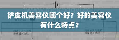 铲皮机美容仪哪个好？好的美容仪有什么特点？